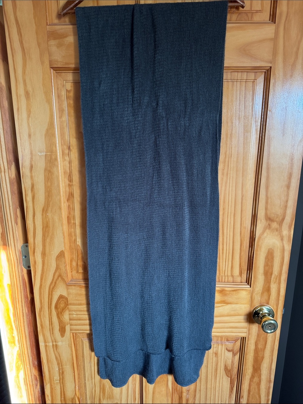 Unisex Charcoal Gray Knit Wrap Scarf